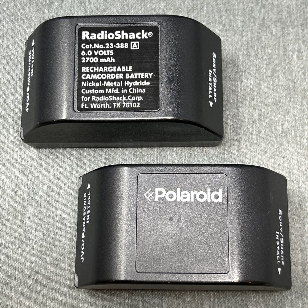 2pc Vintage Camcorder Batteries 6V 2700mAh Polaroid Radio Shack Untested As-Is